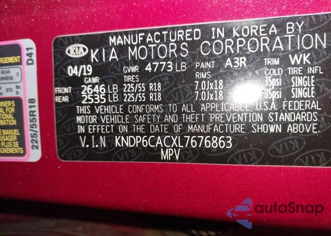 2020 Kia Sportage S from USA, damaged, VIN KNDP6CACXL7676863